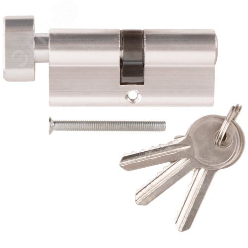 Изображение товара Цилиндровый механизм ''Фабрика замков'' 70 мм, ключ-завертка, хром (шт)