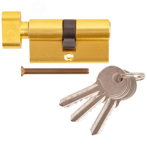 Изображение товара Цилиндровый механизм ''Фабрика замков'' 60 мм, ключ-завертка, латунь (шт)