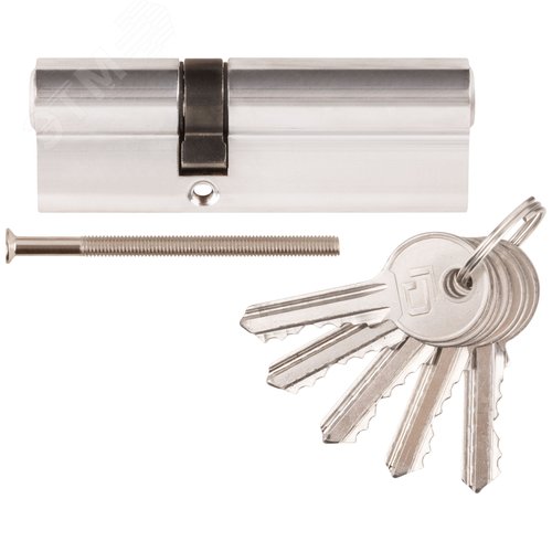 Изображение товара Цилиндровый механизм ''PALLADIUM'' асимметричный, 90 мм, ключ-ключ, хром (шт)