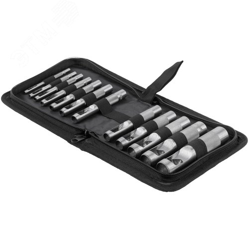 Пробойники для кожи, набор 12 шт. (отверстия 3-4-5-6-7-8-9-10-12-14-16-19 мм ) - фото 2