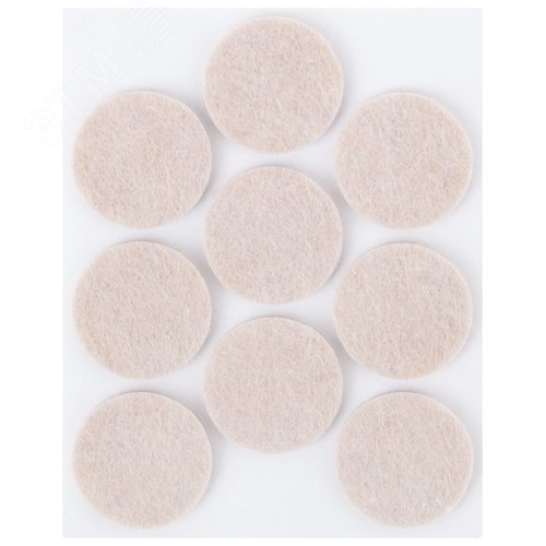 Изображение товара Подкладки для мебели самоклеющиеся круглые 25 мм, 9 шт., войлок (шт)