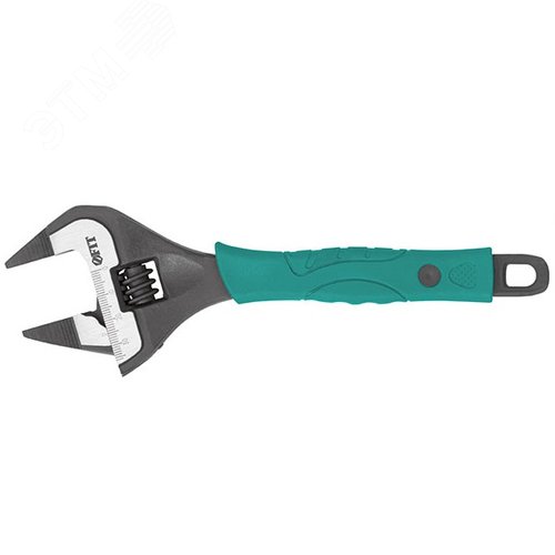 Изображение товара Ключ разводной ''Карат'', CrV, обточенные узкие губки, шкала, увелич.захват, прорезин.ручка 150 мм ( 34 мм ) (шт)