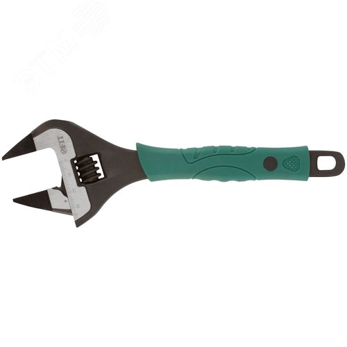 Изображение товара Ключ разводной ''Карат'', CrV, обточенные узкие губки, шкала, увелич.захват, прорезин.ручка 200 мм ( 39 мм ) (шт)