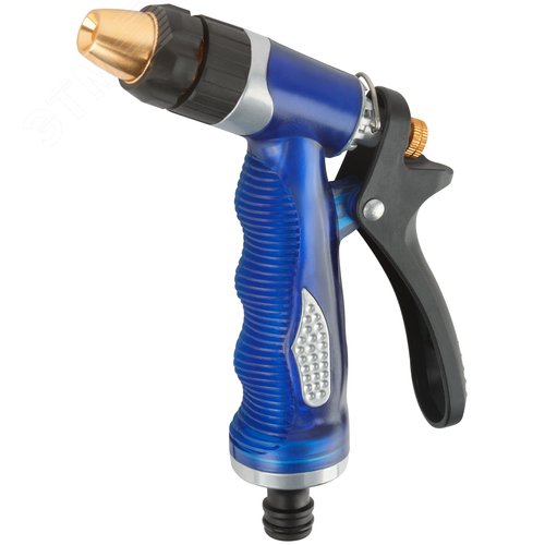Изображение товара Пистолет для полива регулируемый, синий Профи 155 мм (шт)