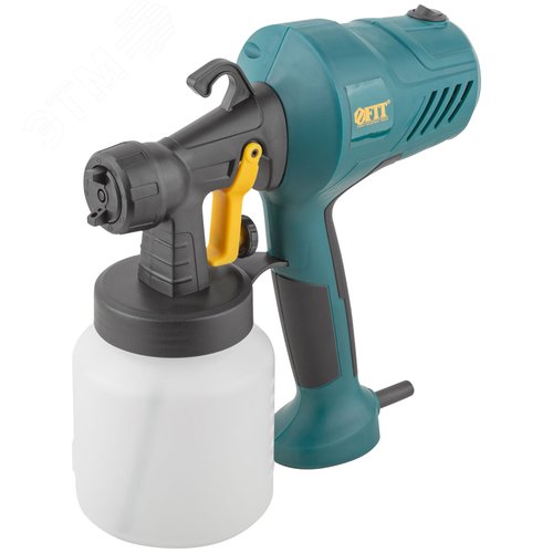 Изображение товара Распылитель электрический 400 Вт, 2.0 мм, 800 мл, 40 DIN/сек, 650 мл/мин, HVLP, коробка (шт)