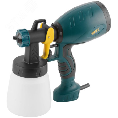 Изображение товара Распылитель электрический 500 Вт, 2,5 мм, 800 мл, 40 DIN/сек, 800 мл/мин, HVLP, коробка (шт)