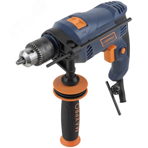 Дрель ударная 710 Вт,0-3000 об/мин,ключевой патрон 1,5-13 мм,2 кг,антивибрационная ручка,резиновые вставки,кор. - фото 1