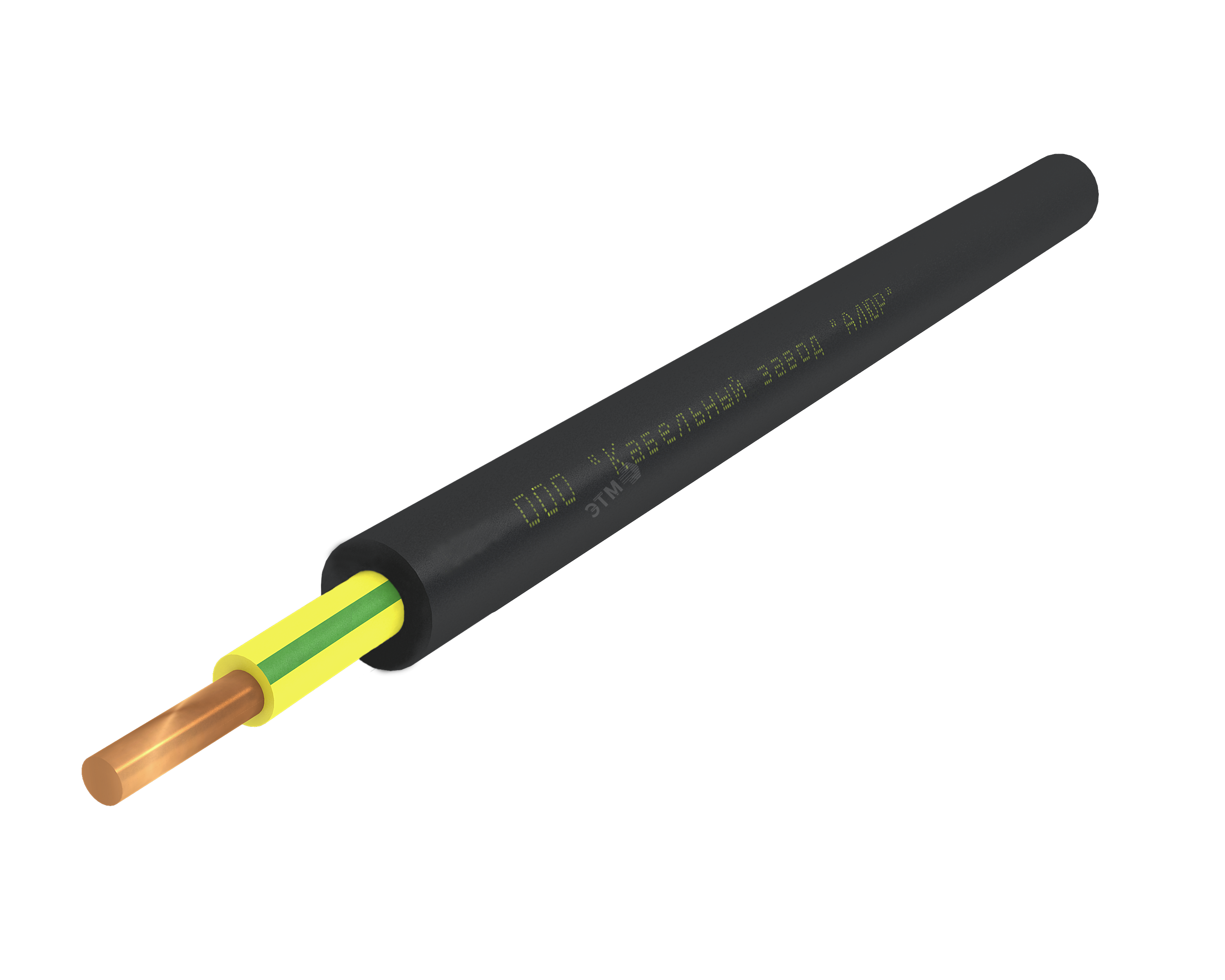 Кабель силовой ВВГнг(А)-LS 1х16 (PE)-0.660 однопроволочный желто-зеленый  АЛЮР - превью 2