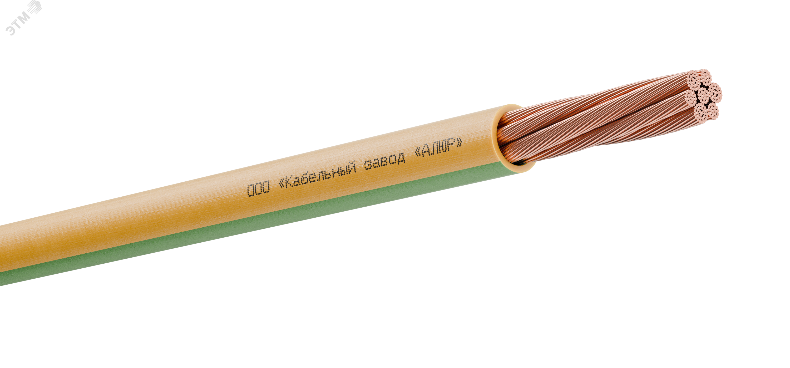 Изображение товара Провод силовой ПуГВнг (А)-LS 1х240 желто-зеленый барабан многопроволочный (м)