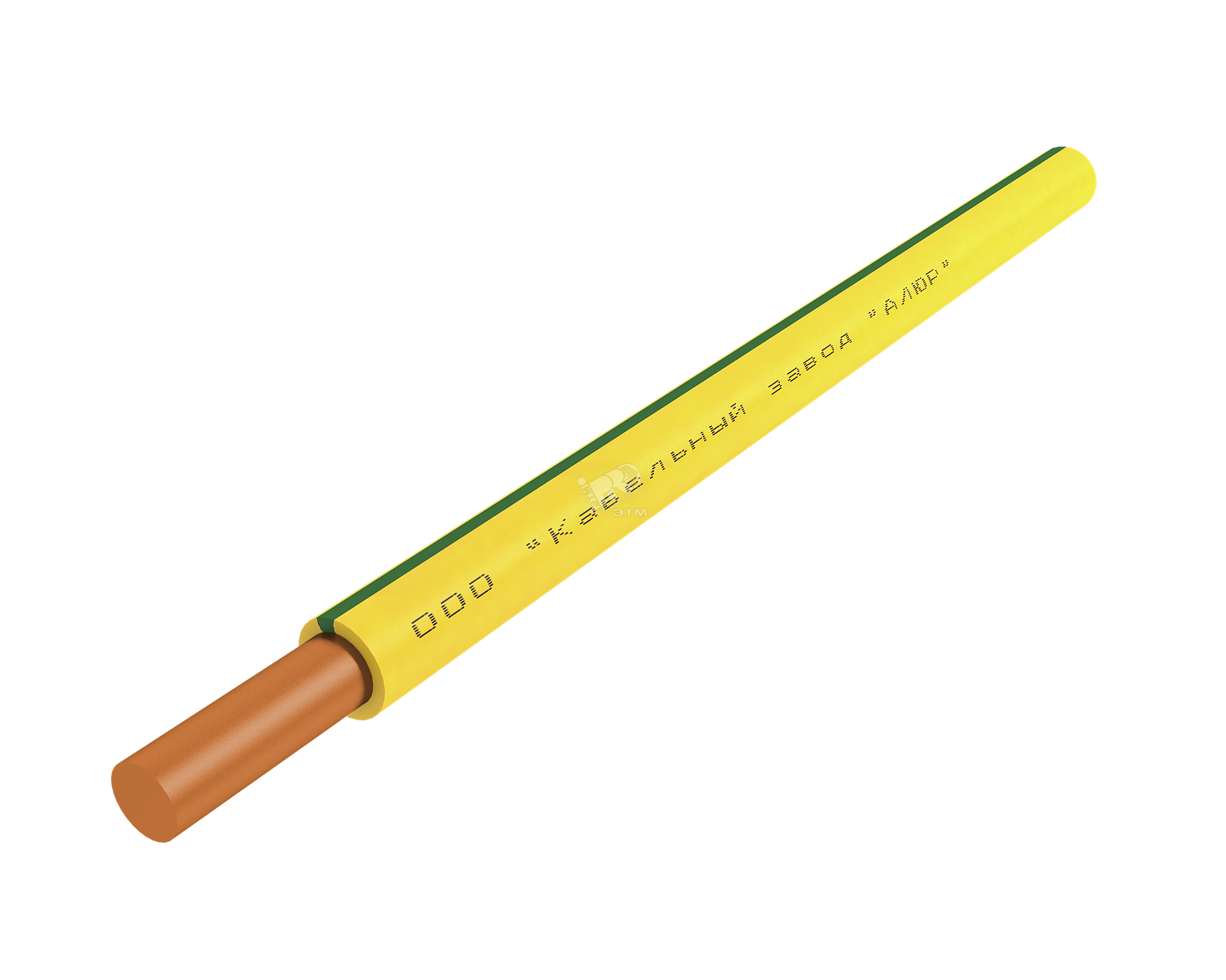 Провод силовой ПуВнг(А)-LS 1х6 желто-зеленый бухта однопроволочный  АЛЮР - превью 2