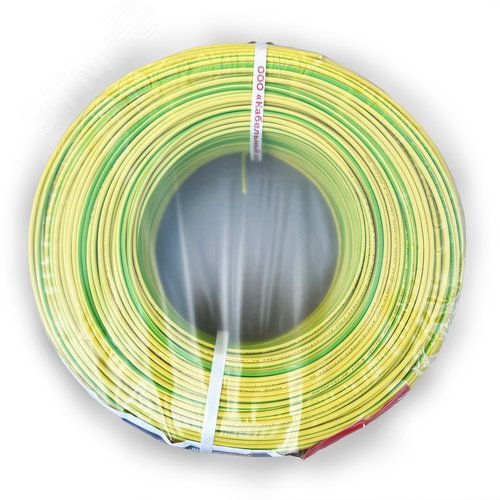 Провод силовой ПуГВнг (А)-LS 1х1 желто-зеленый бухта многопроволочный - фото 3