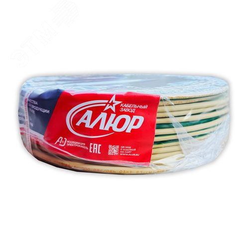 Провод силовой ПуГВнг (А)-LS 1х4 желто-зеленый бухта многопроволочный - фото 2