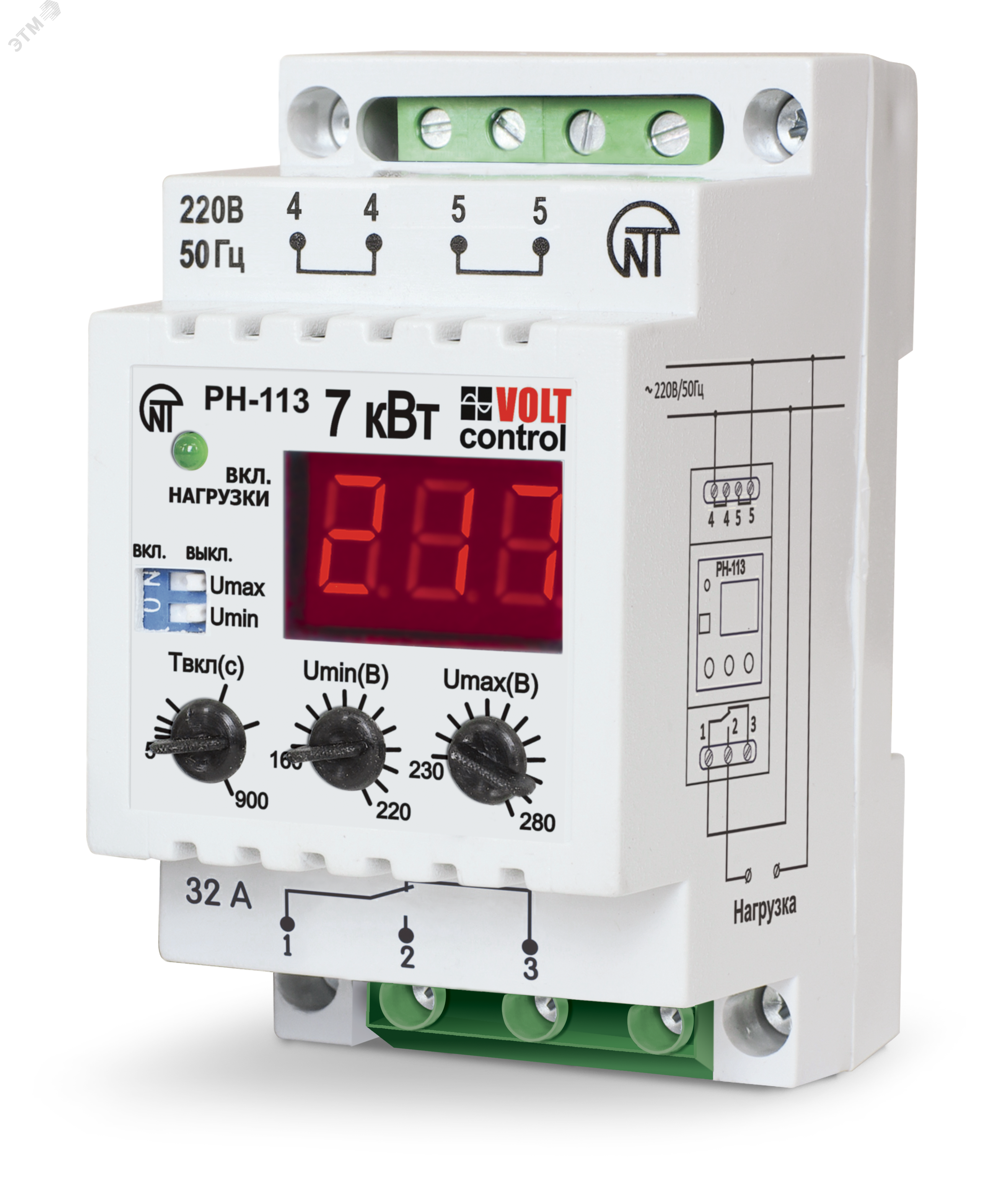 Реле напряжения РН-113 32А артикул 3425600113 Новатек-Электро - купить в  Москве и РФ по цене 2449.13 руб. в интернет-магазине ЭТМ iPRO |  характеристики, аналоги, стоимость