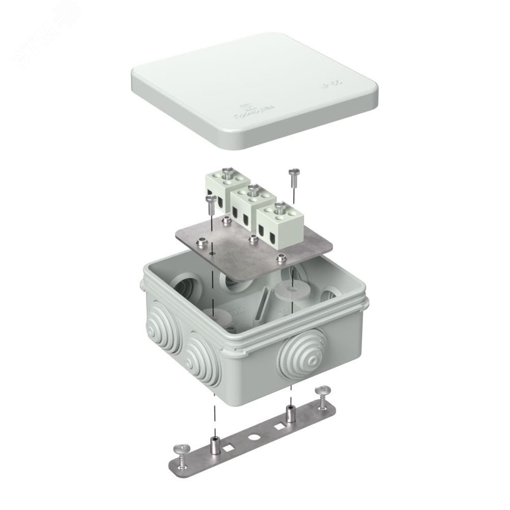 Изображение товара Коробка огнестойкая для о/п 40-0210-FR1.5-6 Е15-Е120 RAL7035 80х80х40 (44 шт/кор) (шт)