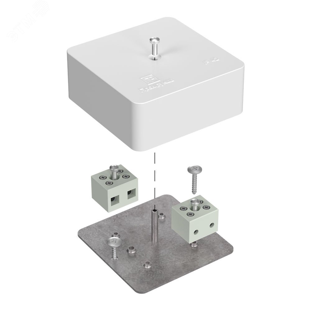 Изображение товара Коробка огнестойкая для кабель-канала 75х75х30 мм из латуни RAL9003 IP42