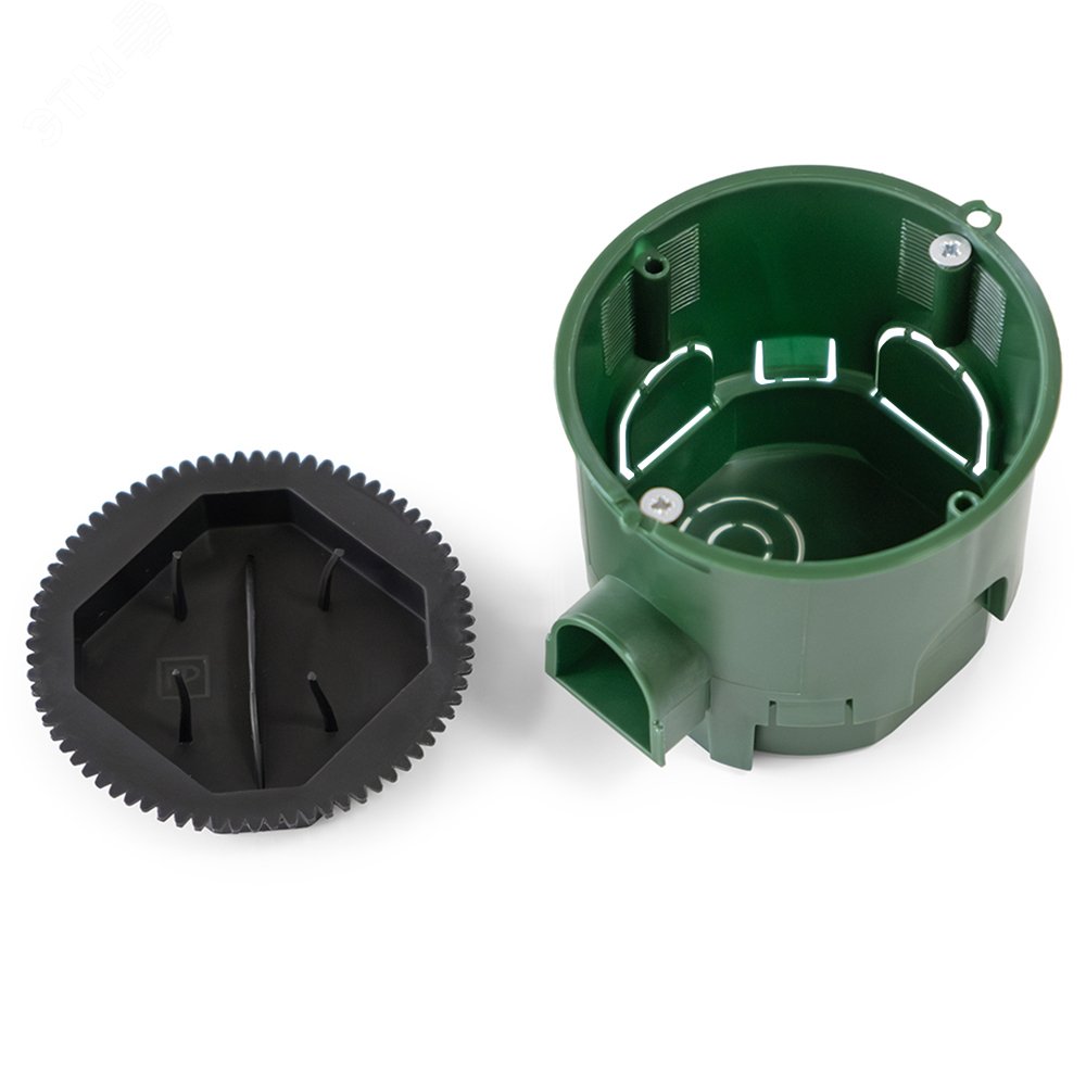 Изображение товара Коробка установочная 80-0550СКм углубленная безгалогенная (HF) 68х60 с саморезами и крышкой (8шт/уп) (шт)