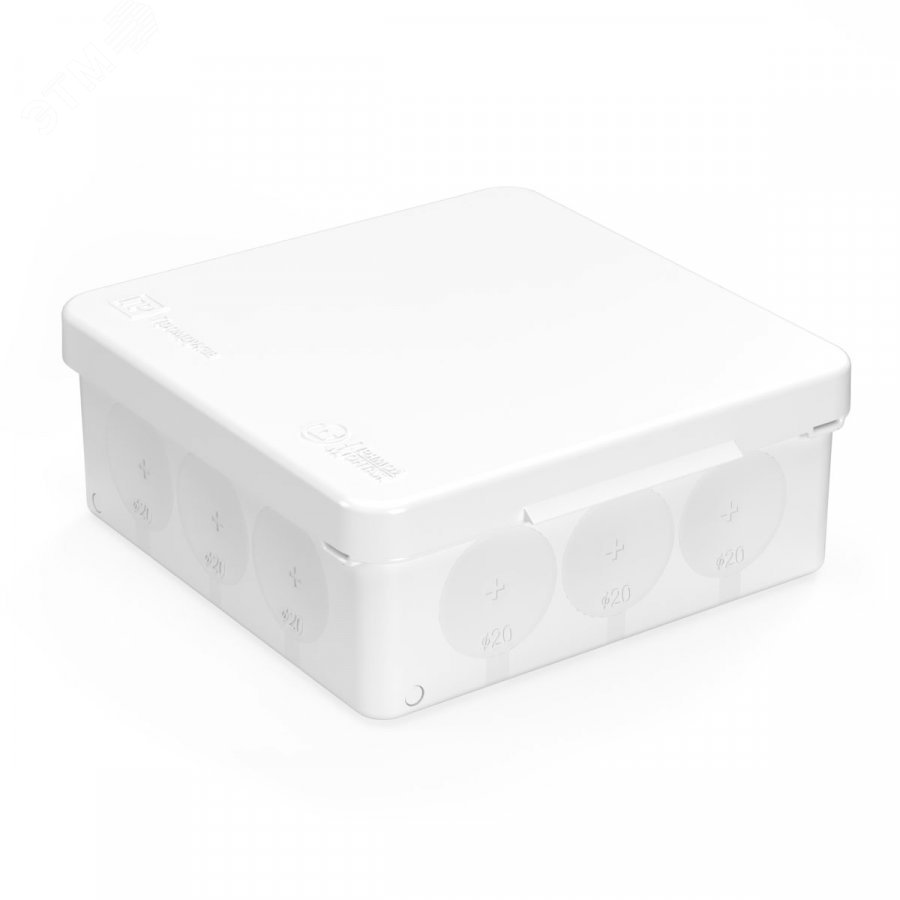 Изображение товара Коробка распределительная 60-0303-9003 для прямого монтажа двухкомпонентная безгалогенная (HF) белая 100х100х40 (90шт/кор) (шт)