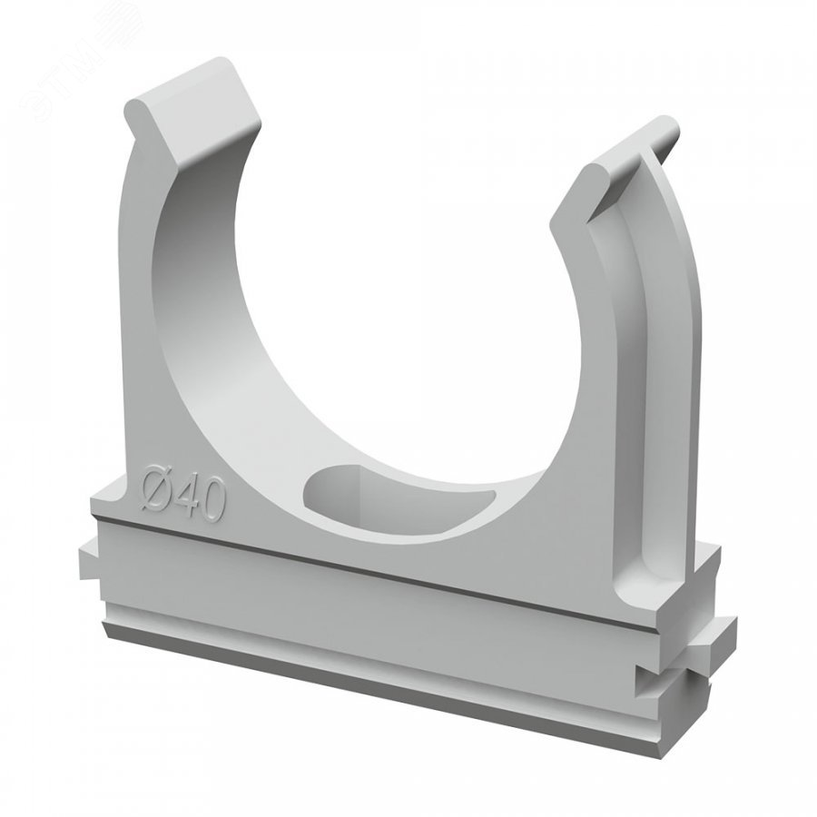 Изображение товара Крепеж-клипса для труб АБС-пластик в п/э d40 мм (15шт/300шт уп/кор) (шт)