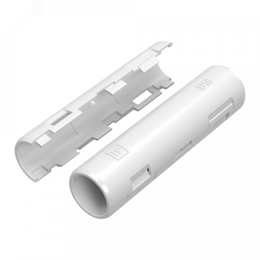 Изображение товара Муфта разборная d16 мм белая (100шт/1200шт уп/кор) (шт)