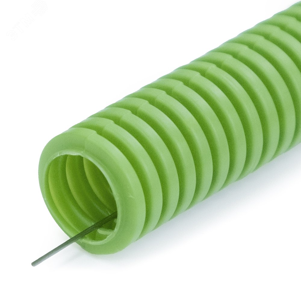 Изображение товара Труба гофрированная ПВХ легкая 350 Н зелёная с/з d20 мм (100м/4800м уп/пал) (м)
