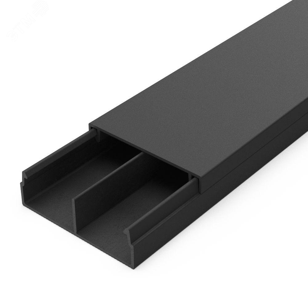 Изображение товара Кабель-канал черный 30х10 мм с двойным замком в п/э 64 м