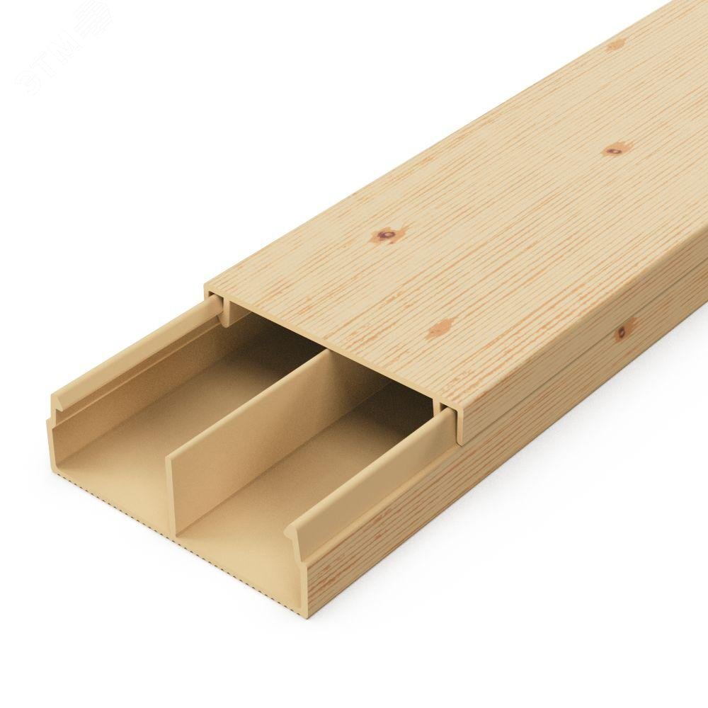 Изображение товара Кабель-канал сосна 2-й замок 30х10 мм перегородка 64 м для защиты кабелей