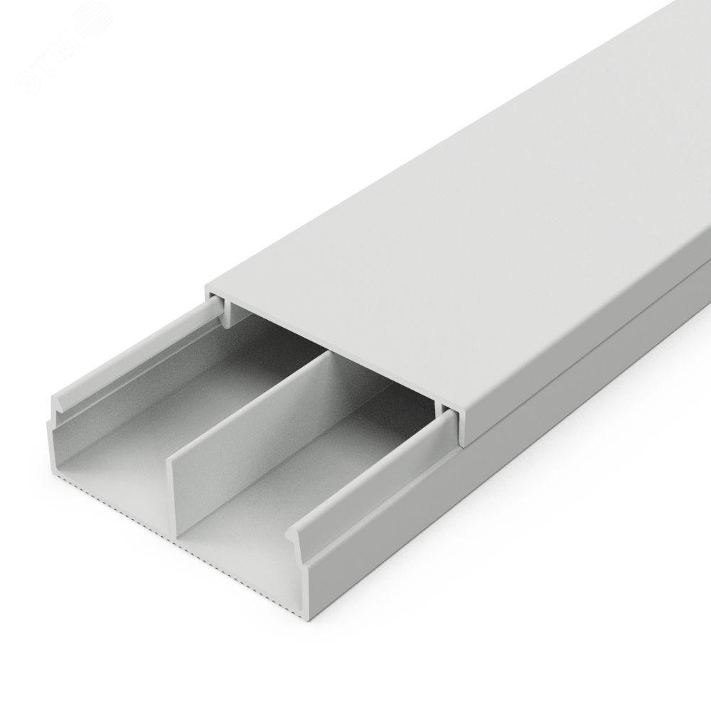 Изображение товара Кабель-канал серый RAL 7035 2-й замок в п/э 30х10мм перегородкой (110 м/уп) (м)