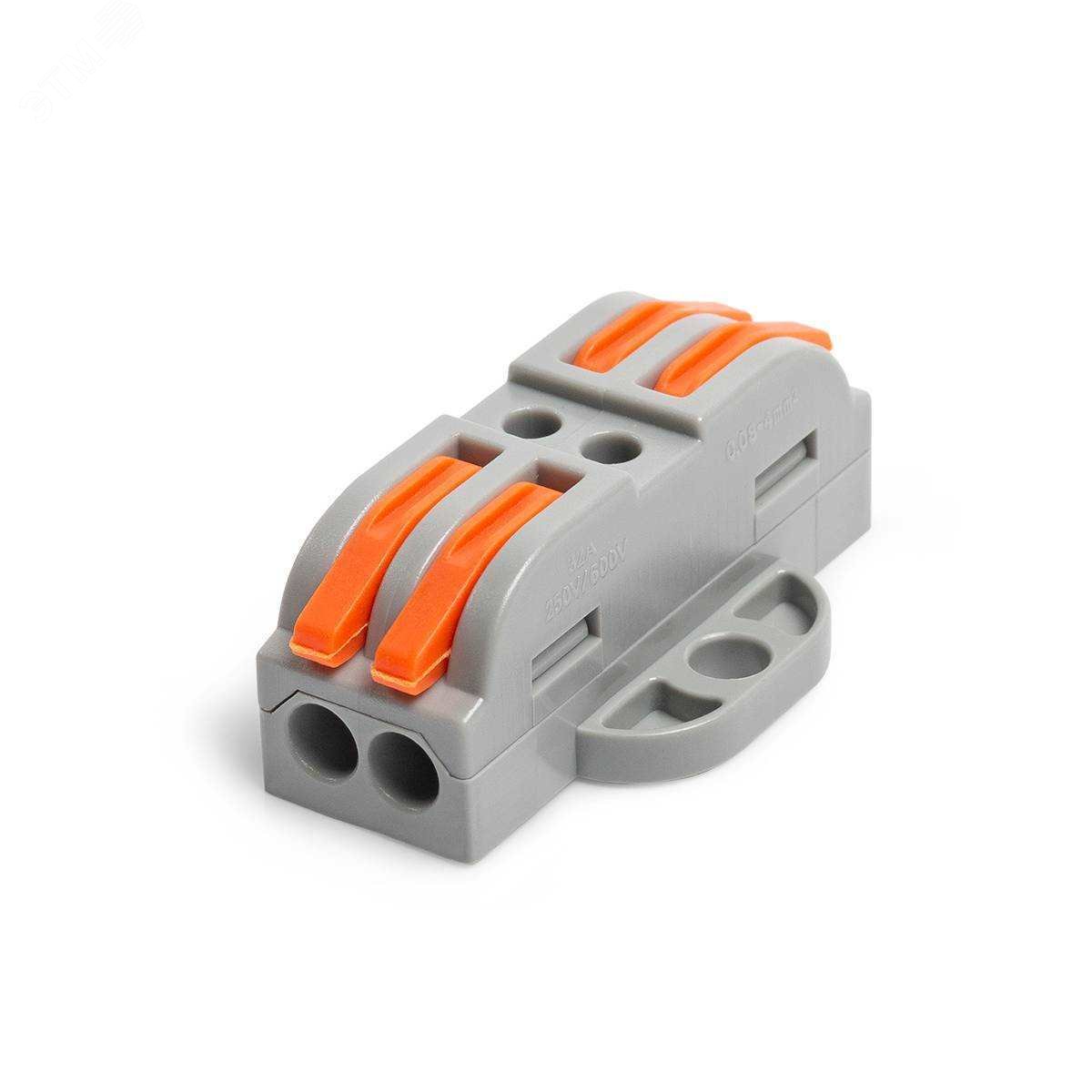 Изображение товара Проходная клемма с монтажной площадкой 0,08-4 мм2 2-проводная серый 25 шт