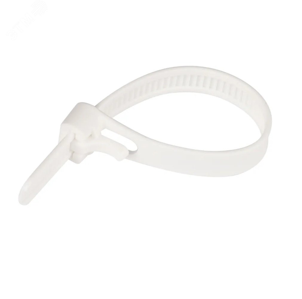 Изображение товара Многоразовая хомут-стяжка 120 х 7,5 мм (прозрачная) (50 шт/уп) (шт)