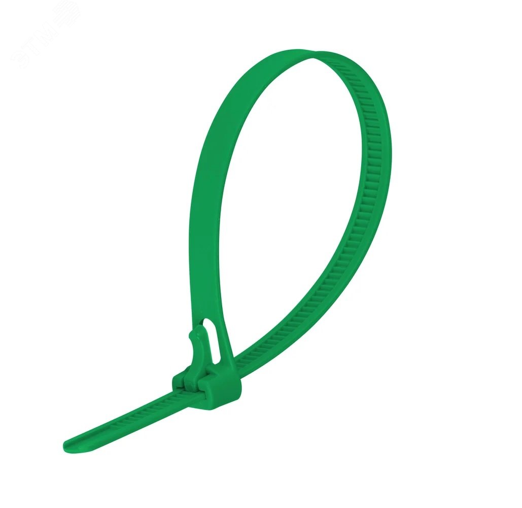 Изображение товара Многоразовая хомут-стяжка 300 х 7,5 мм (темно-зеленая) (50 шт/уп) (шт)