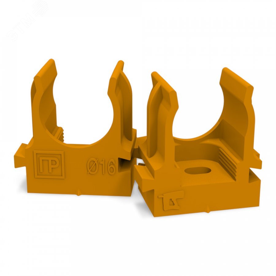 Крепеж-клипса для труб АБС-пластик оранжевая д16 в малой упаковке (10шт/1000шт уп/кор) PR13.0066 Промрукав - превью 2