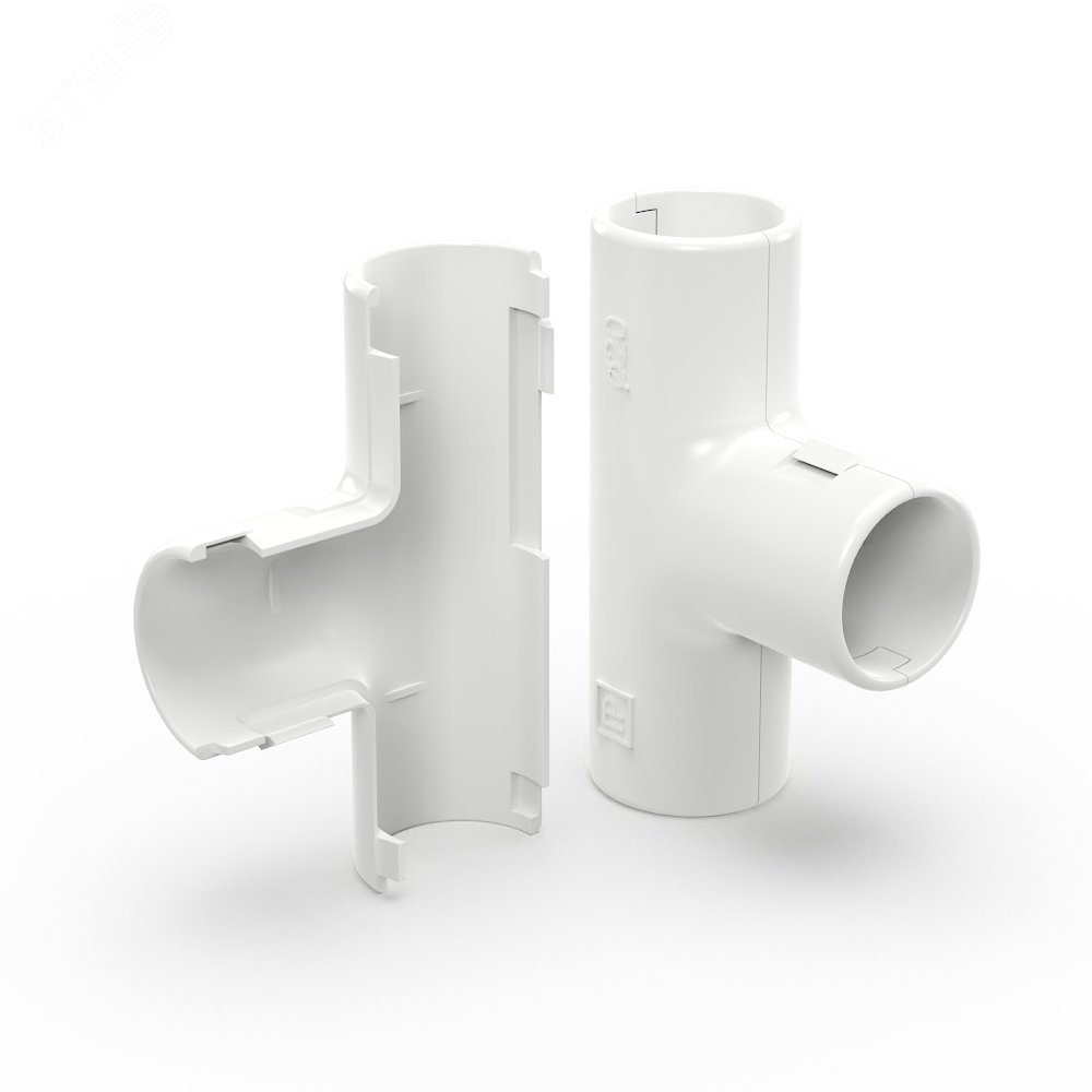 Изображение товара Тройник разборный белый d20 мм (5шт/400шт уп/кор) (шт)