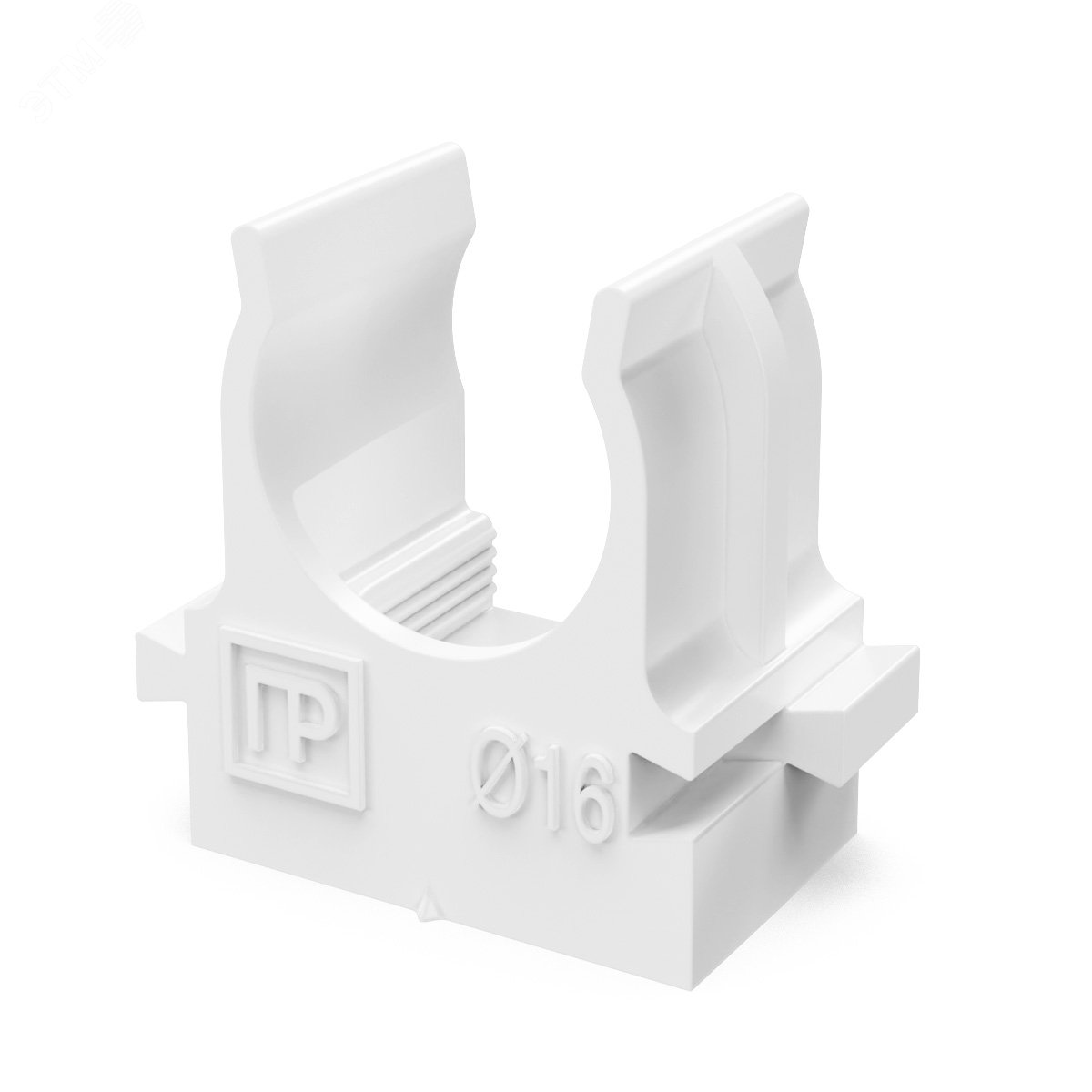 Изображение товара Крепеж-клипса для труб для прямого монтажа белая в п/э d16 мм (100шт/1100шт уп/кор) (шт)