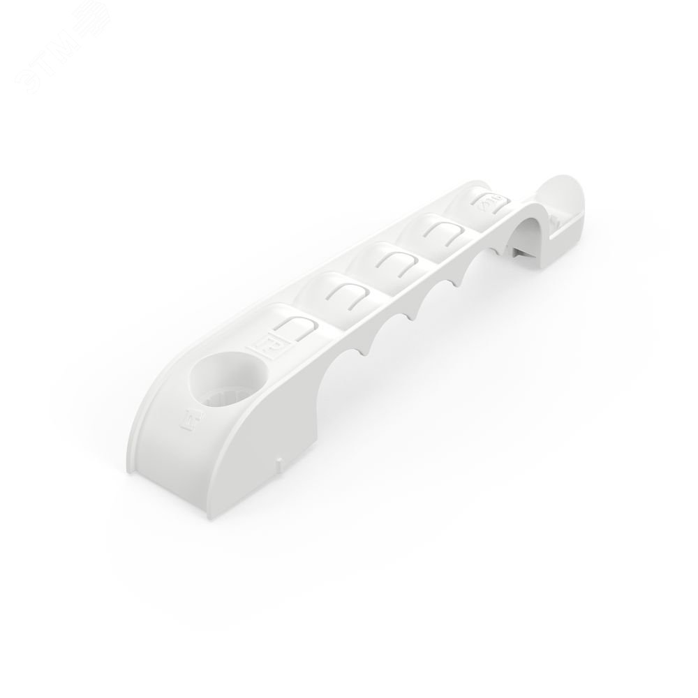 Изображение товара Держатель труб для прямого монтажа односторонний на 5 мест белый d16 (30шт/210шт уп/кор) (шт)