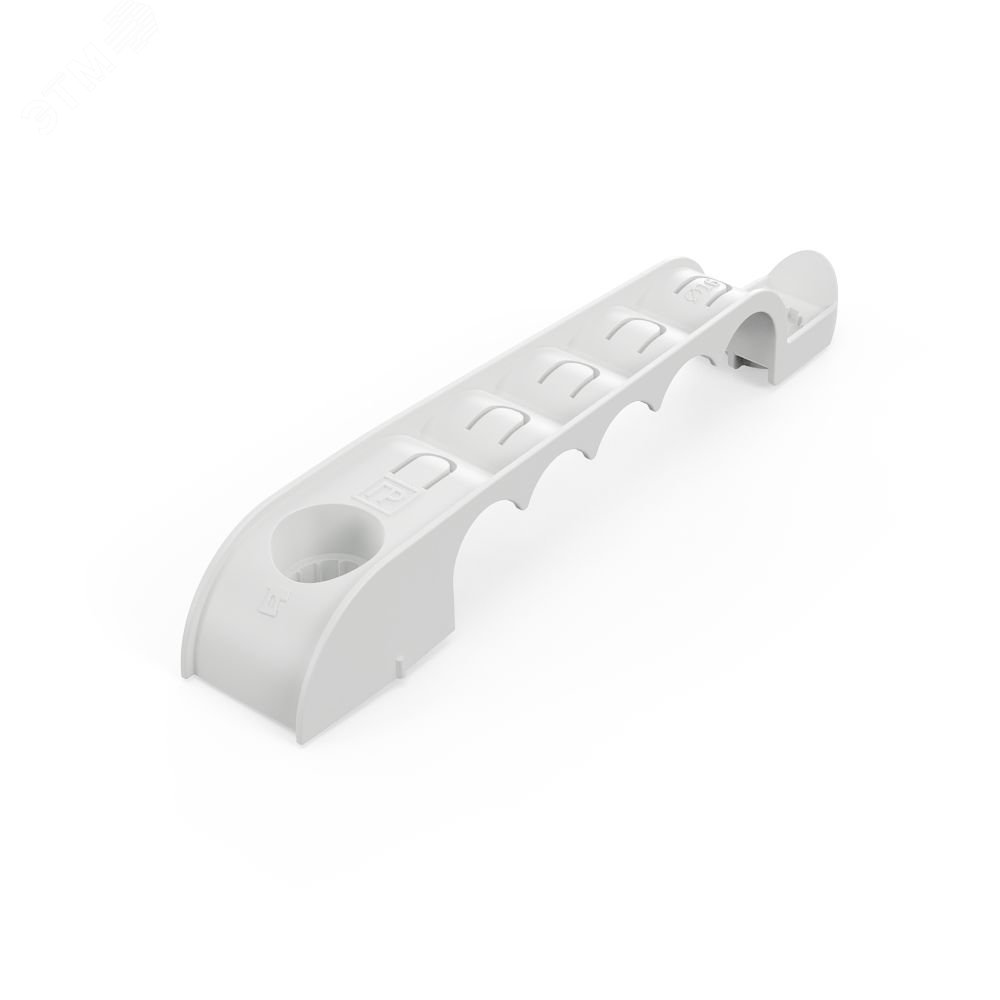 Изображение товара Держатель труб для прямого монтажа односторонний на 5 мест в гофроящике серый d16 (250шт/кор) (шт)