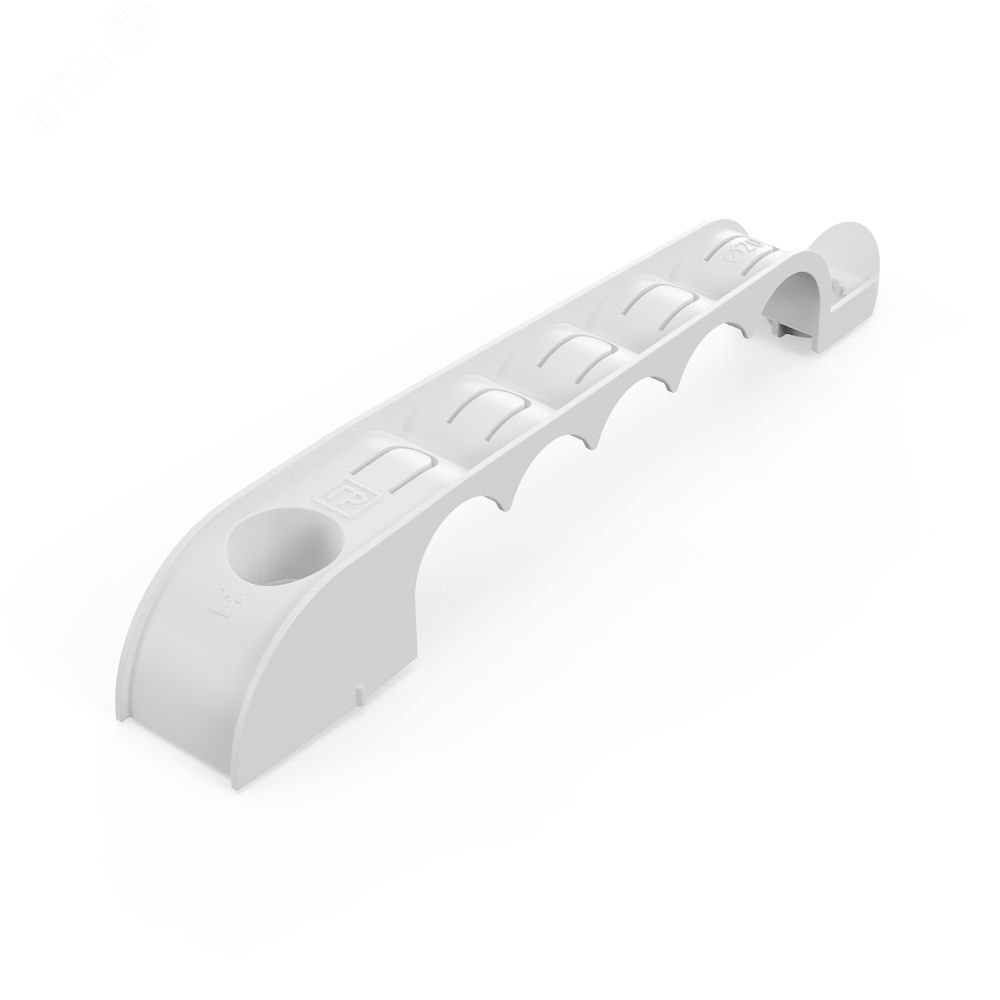 Изображение товара Держатель труб для прямого монтажа односторонний на 5 мест в гофроящике серый d20 (200шт/кор) (шт)