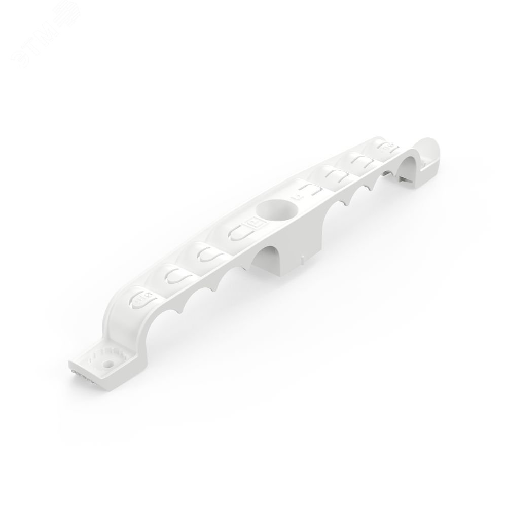 Изображение товара Держатель труб для прямого монтажа двусторонний на 8 мест белый d16 (25шт/150шт уп/кор) (шт)