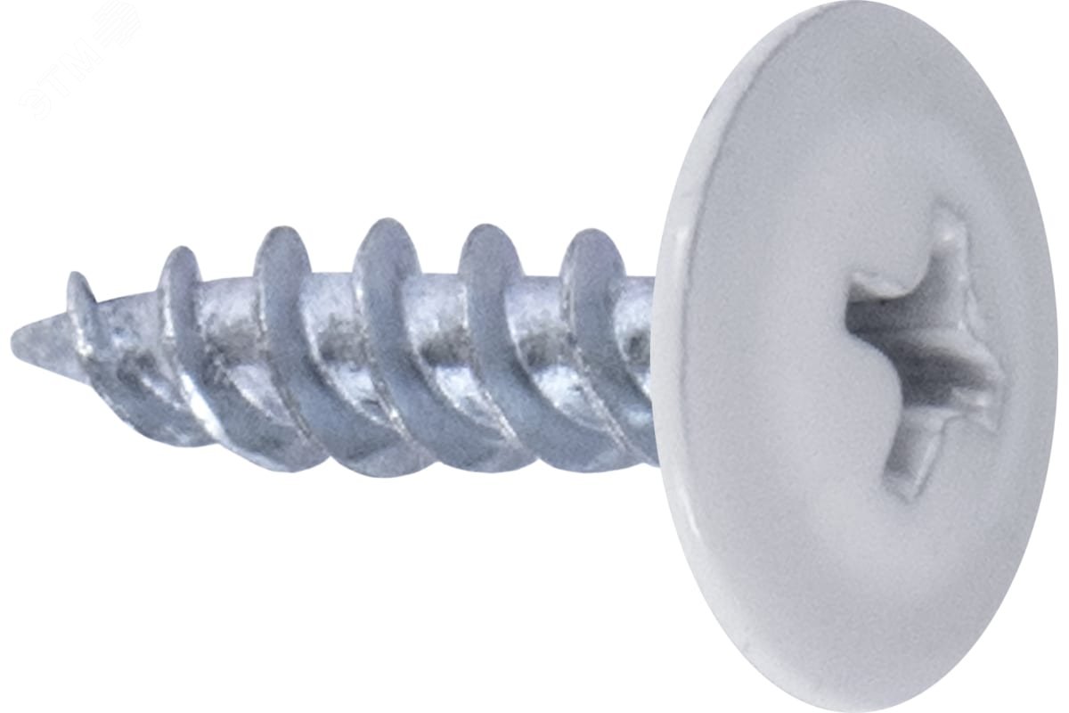 Изображение товара Саморез 4,2x32 с прессшайбой, острый, цинк RAL 9003 Белый (шт)