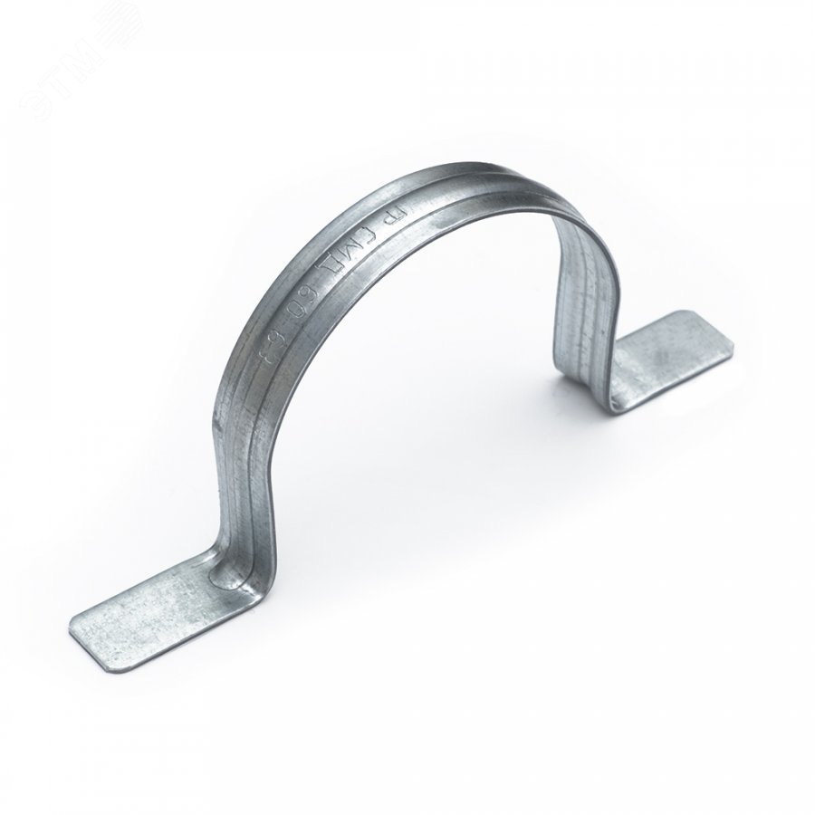 Изображение товара Скоба металлическая двухлапковая СМД d60-63 мм для монтажного пистолета (без отверстий) (50 шт/уп) (шт)