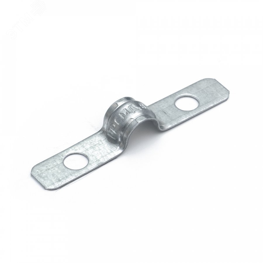 Изображение товара Скоба металлическая двухлапковая усиленная противопожарная СМДУ d8-9 мм отв. d 6,5 мм (100 шт/уп) (шт)