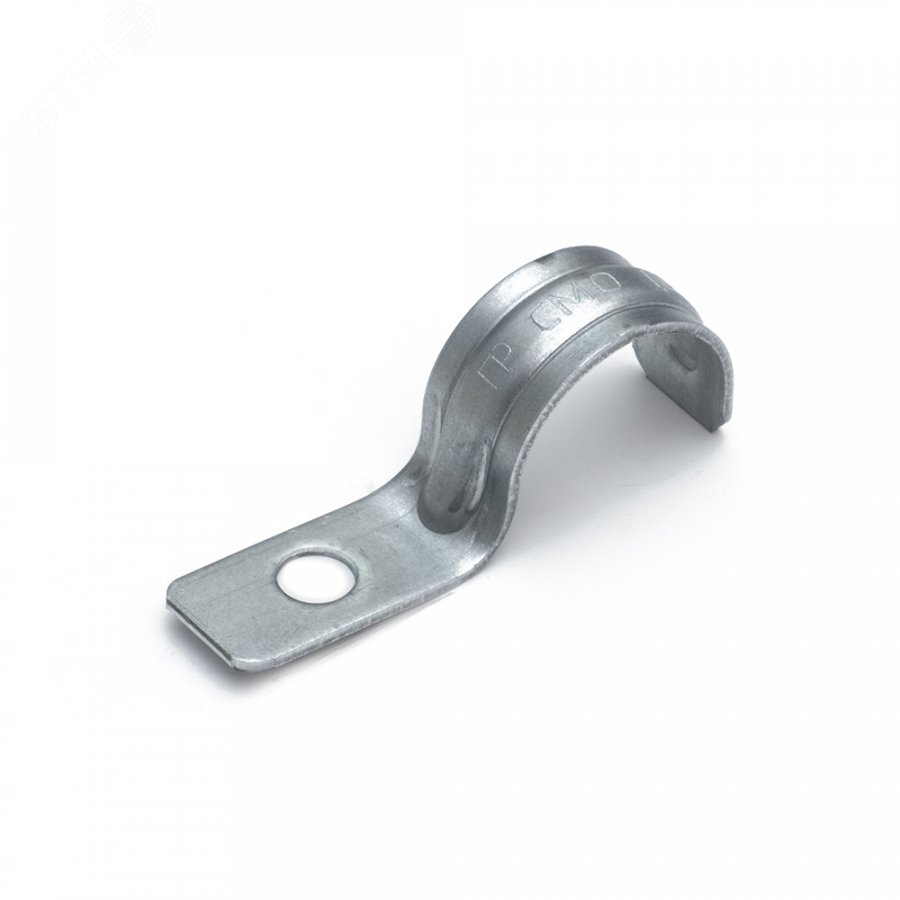 Изображение товара Скоба металлическая однолапковая усиленная противопожарная СМОУ d19-20 мм отв. d 6,5 мм (100 шт/уп) (шт)