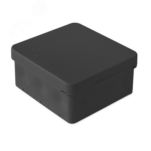 Изображение товара Коробка распределительная 60-0213-9005м для прямого монтажа двухкомпонентная безгалогенная (HF) черная 80х80х40 (шт)