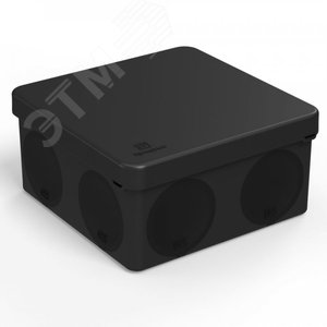 Коробка распределительная для прямого монтажа двухкомпонентная безгалогенная (HF) черная 100х100х50 (66шт/кор) Промрукав