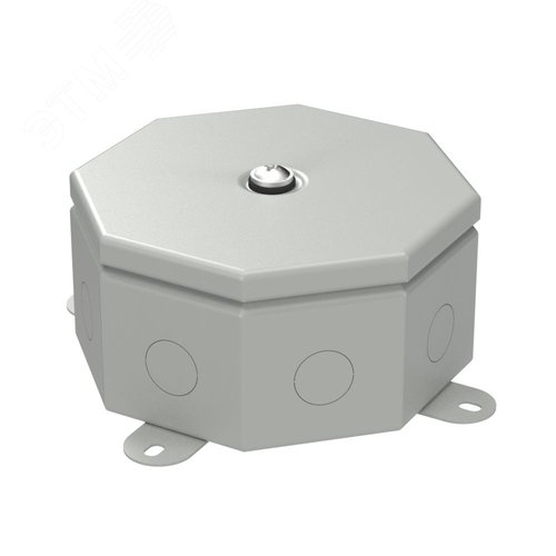 Изображение товара Коробка металлическая Октагон серая 130х130х63 (9 шт/кор) (шт)