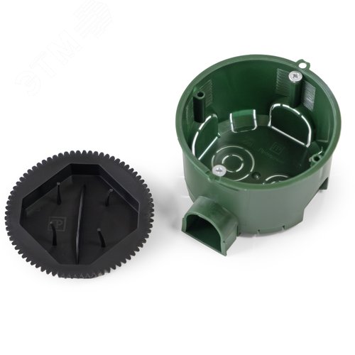 Изображение товара Коробка установочная 80-0560СКм безгалогенная (HF) 68х45 с саморезами и крышкой (8шт/уп) (шт)