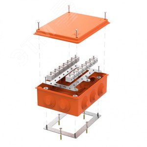 Изображение товара Коробка огнестойкая для о/п 40-0320-FR6.0-28 Е15-Е120 200х150х75 RAL2004 Промрукав (5 шт/уп) (шт)