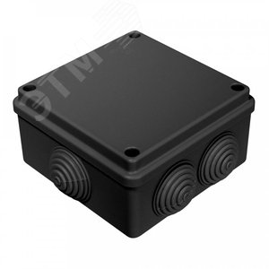 Коробка распределительная для о/п безгалогенная (HF) черная 100х100х50 (60шт/кор) 40-0300-9005 Промрукав