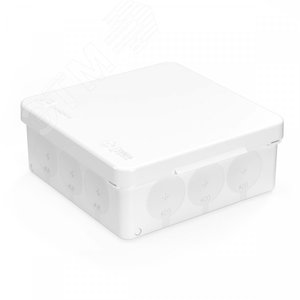 Изображение товара Коробка распределительная 60-0303-9003 для прямого монтажа двухкомпонентная безгалогенная (HF) белая 100х100х40 (90шт/кор) (шт)