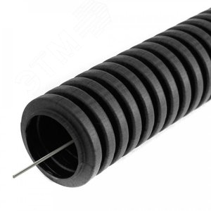 Труба гофрированная ПВХ легкая черная с/з д20 (50 м/3000 м уп/пал)