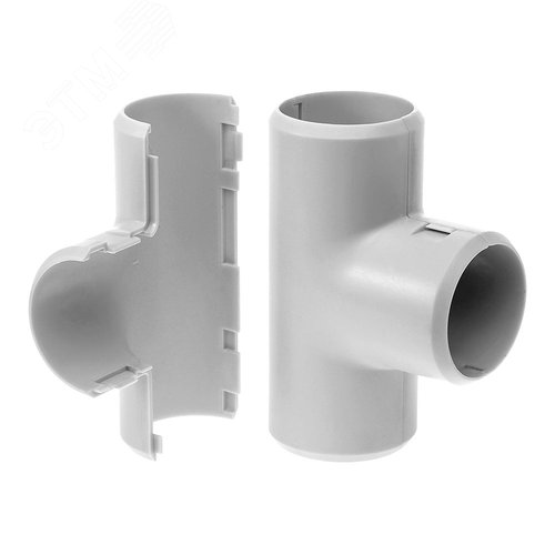 Изображение товара Тройник разборный d32 мм безгалогенный (HF) атмосферостойкий серый (15шт/180шт уп/кор) Промрукав (шт)